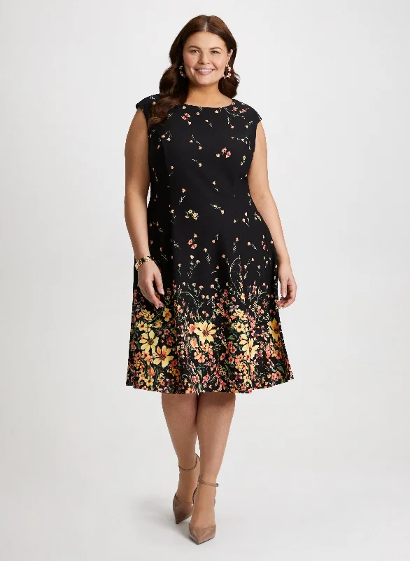 Gradient Floral Print Dress