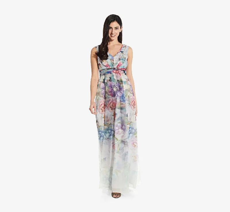 Adrianna Papell AP1E207699 Long Formal Floral Dress