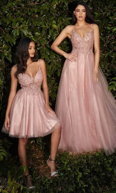 Cinderella Divine CD0195 - Embellished Lace Tulle Prom Dress