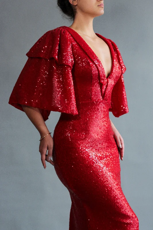 Crimson Sequin Dress