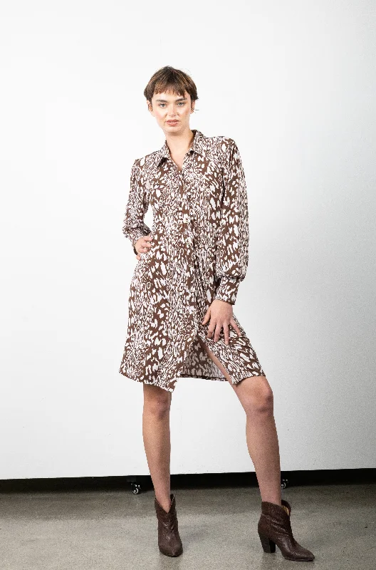 FULL SLV FRONT RUCHING SHIRT DRESS - D3155-96195-0