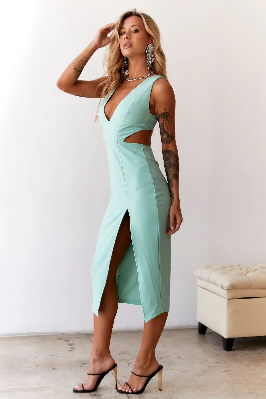 HELLO MOLLY Polaroid Shake Midi Dress Mint