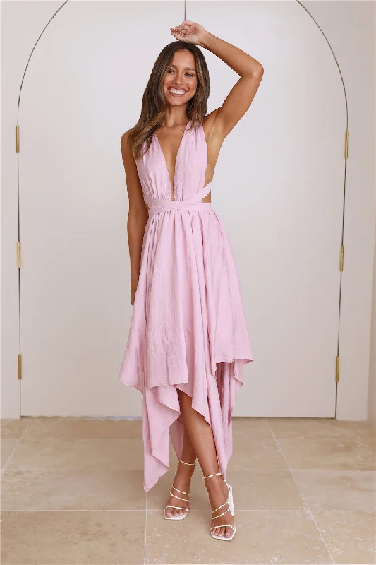 Lover Wanted Midi Dress Pink