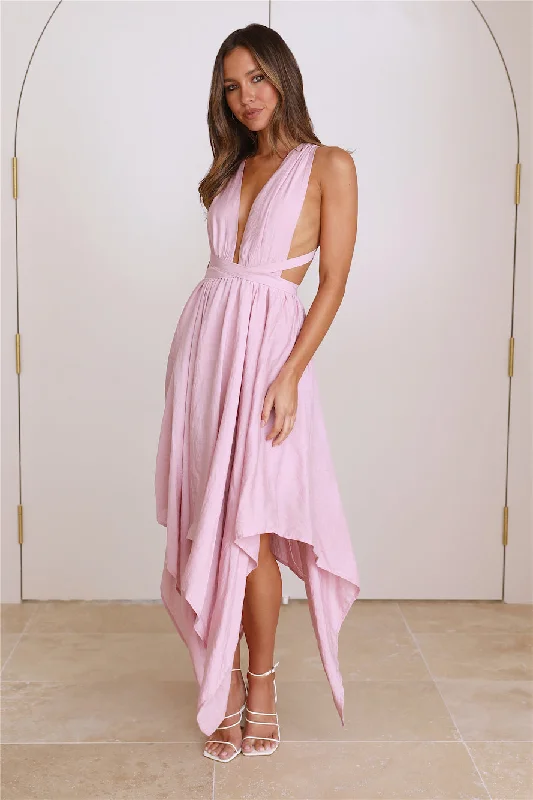 Lover Wanted Midi Dress Pink