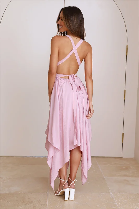 Lover Wanted Midi Dress Pink