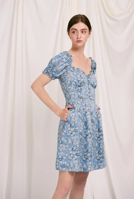 Maisy Dress - Blue Floral