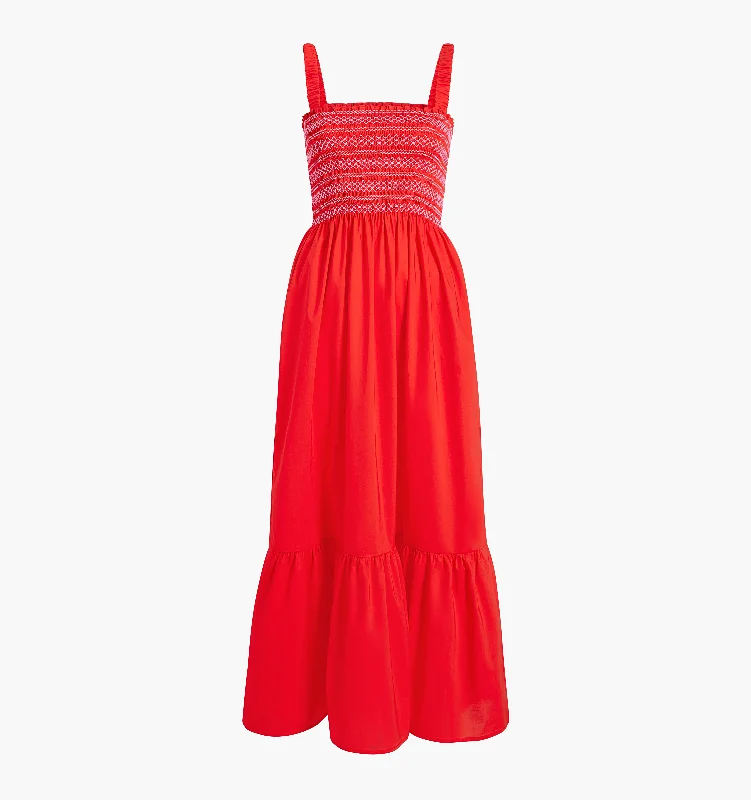 The Anjuli Nap Dress - Poppy Red Cotton