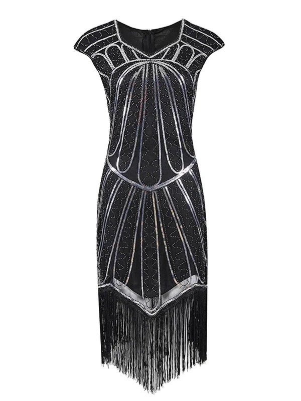 1920s Sequin Fringed Gatsby Dress