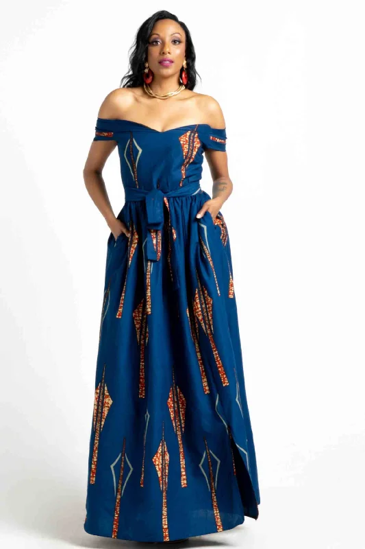 ALIKA African Print Maxi Dress