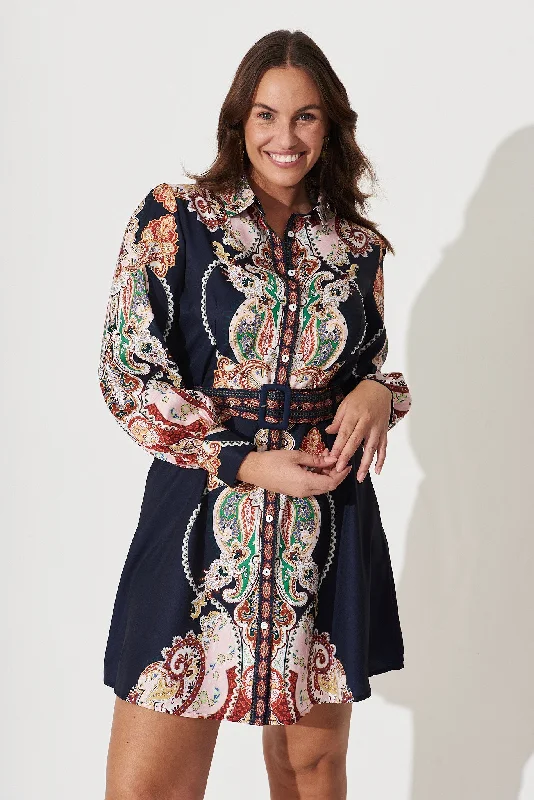 Amore Dress In Navy Paisley