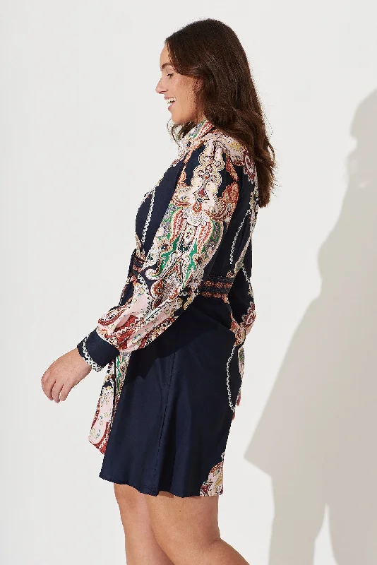 Amore Dress In Navy Paisley