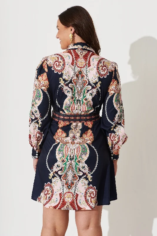 Amore Dress In Navy Paisley