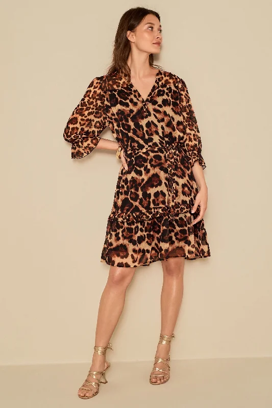 Animal Print Chiffon Dress