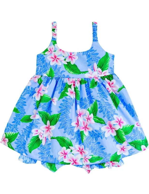 Baby Girl Bungee Dress Set Cute Mini Plumeria Leis