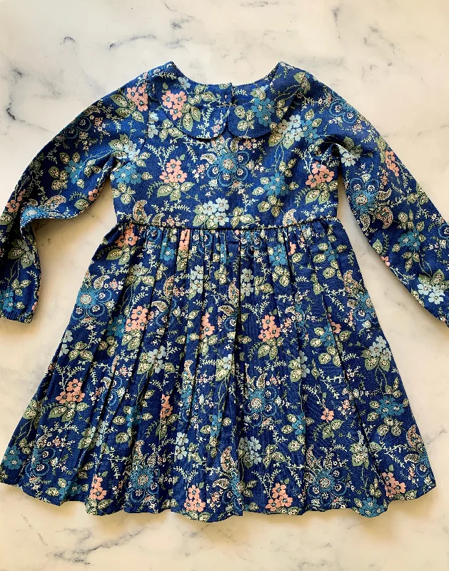 Blue Floral long sleeve dress