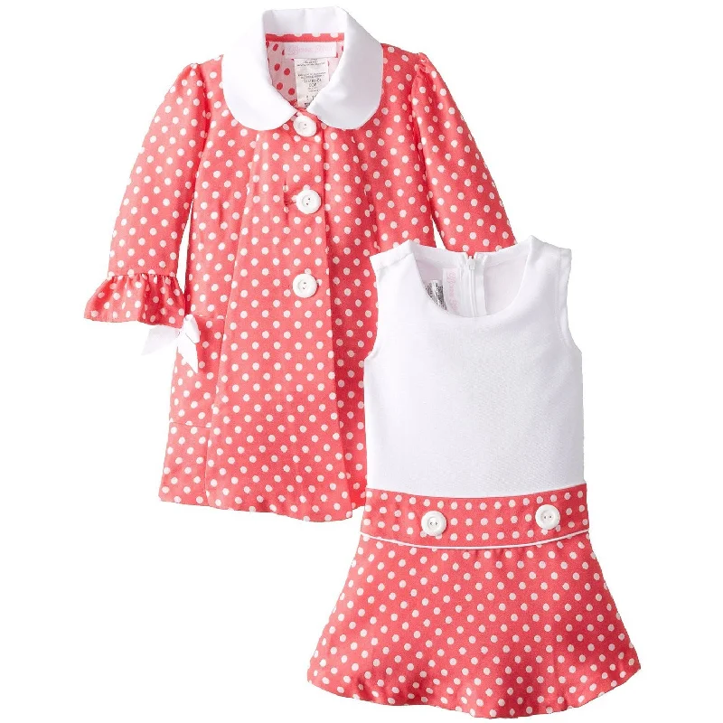 Bonnie Jean Baby-Girls Easter Dress Coral Dot Jacket Dress