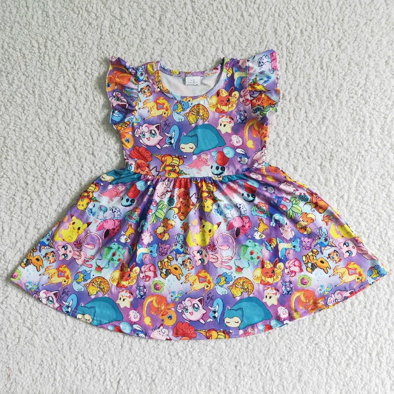 cartoon flutter sleeve Dresses