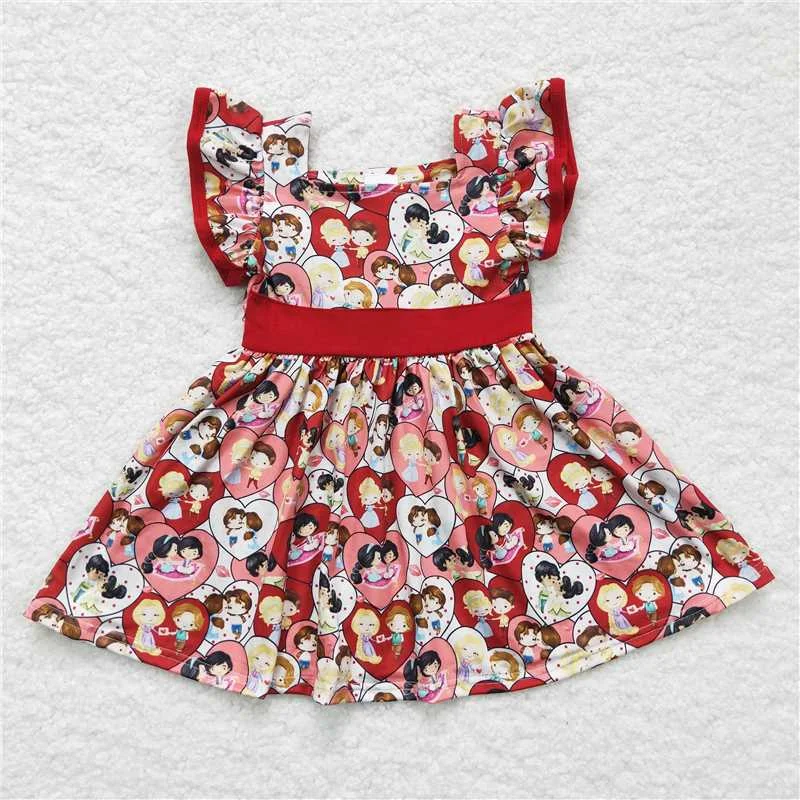 Cartoon princess flutter sleeve Dress C3-10