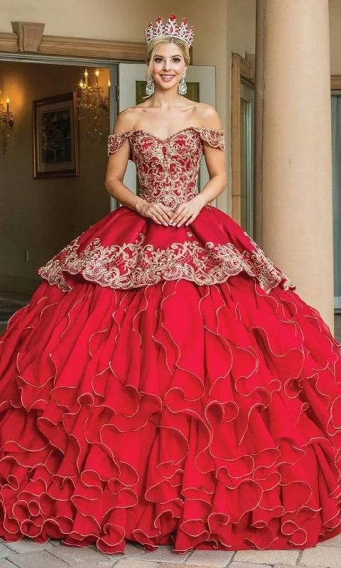 Dancing Queen - 1599 Applique-Ornate Ruffled Ballgown