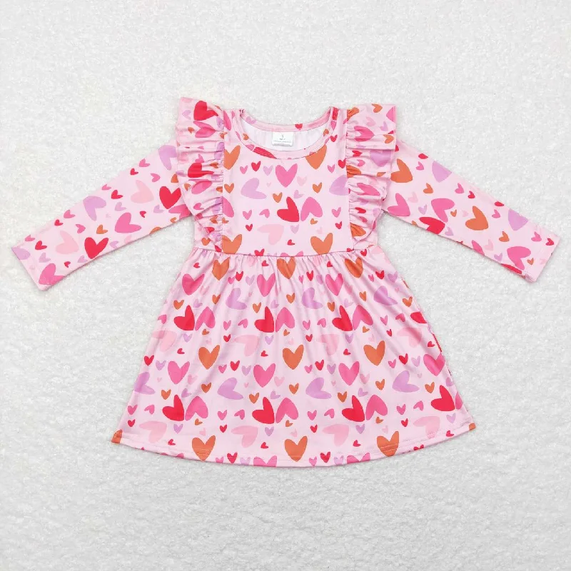 GLD0460 baby girl clothes girl love valentine day dress