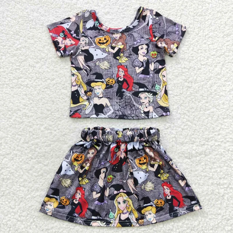 Halloween cartoon princess girl 2pcs skirt set GSD0424