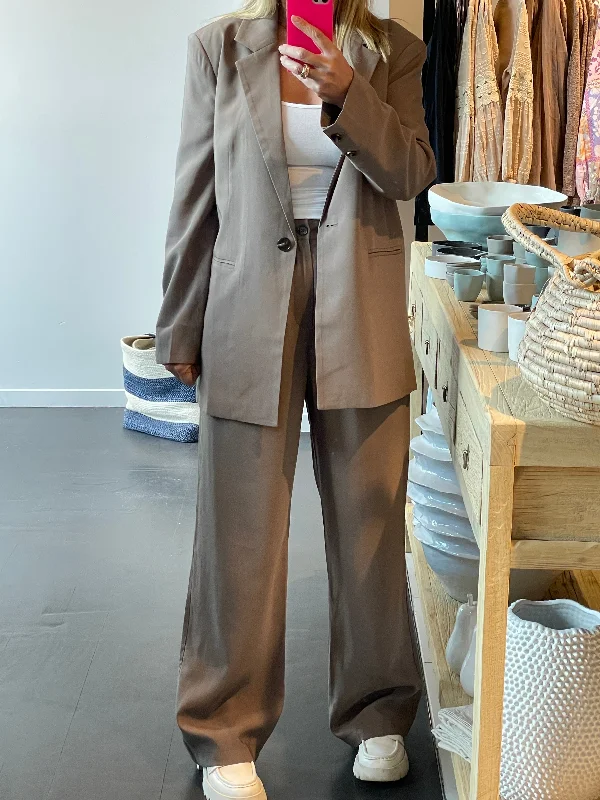 Mushroom- Soft Suit Blazer jacket and tailored Pants