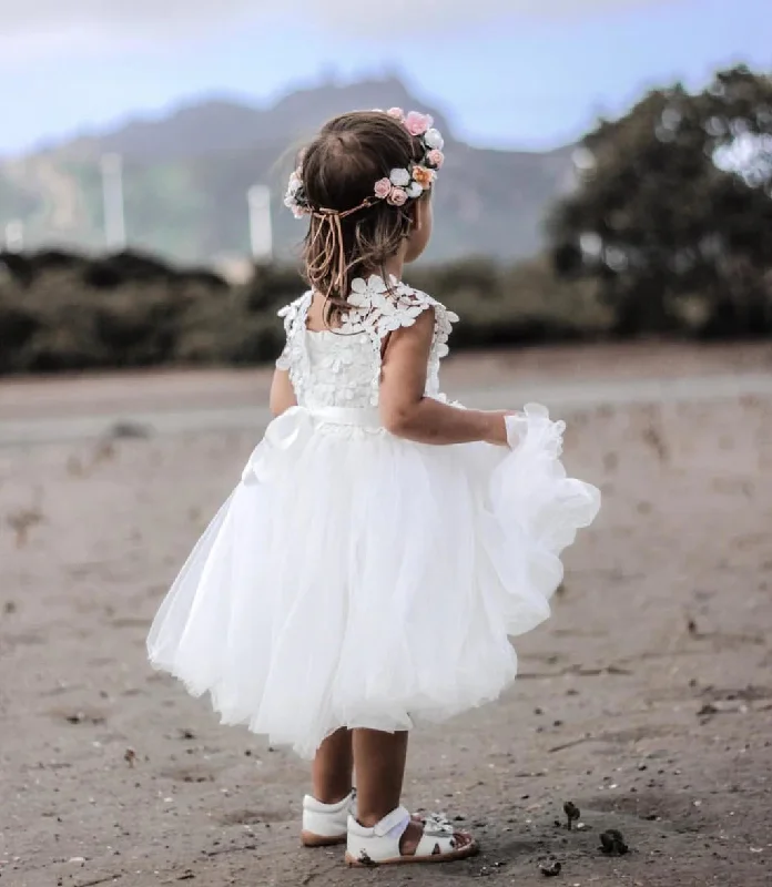 Layla Girls White Tutu Dress