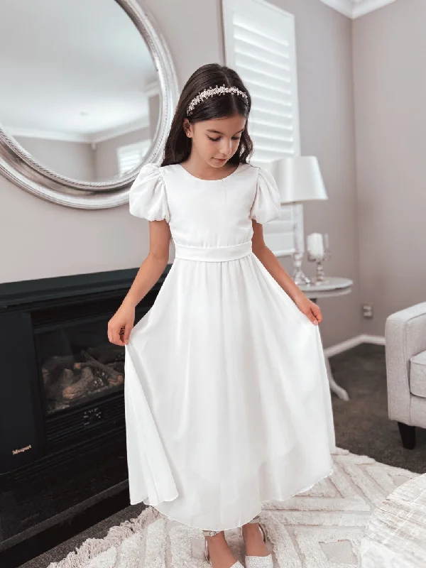 Leia Girls White Dress - SECONDS