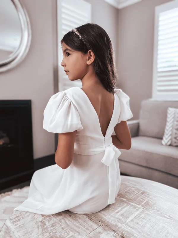 Leia Girls White Dress - SECONDS