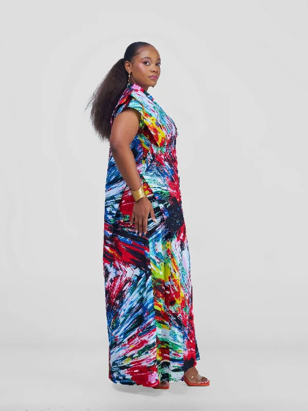 Letaj Fabtory African Kenyan boubou Kaftan Dress - Multicolored