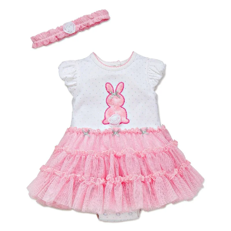 Baby Girls Pink Easter Bunny Tutu Dress with Headband