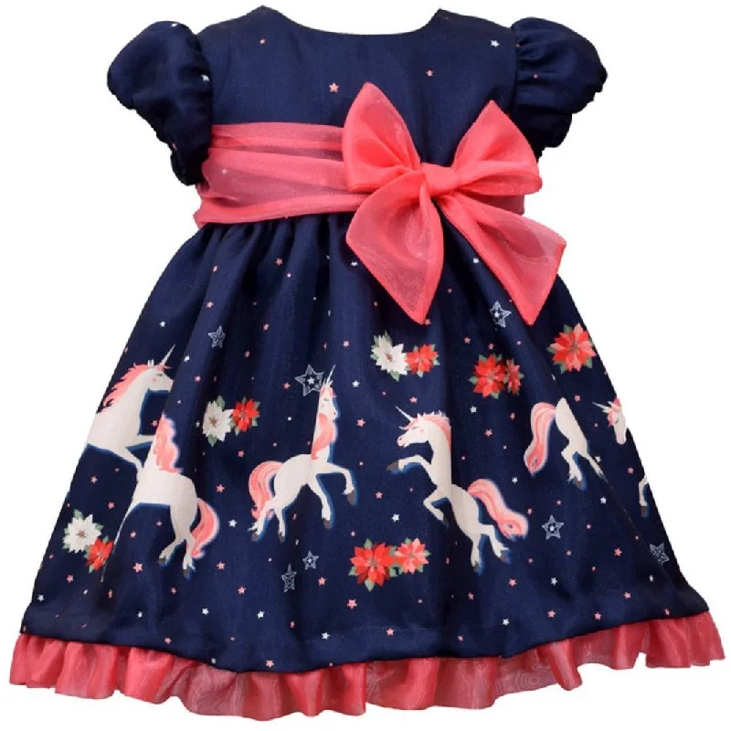 Navy Infant Dress Magical Unicorn Party Dress