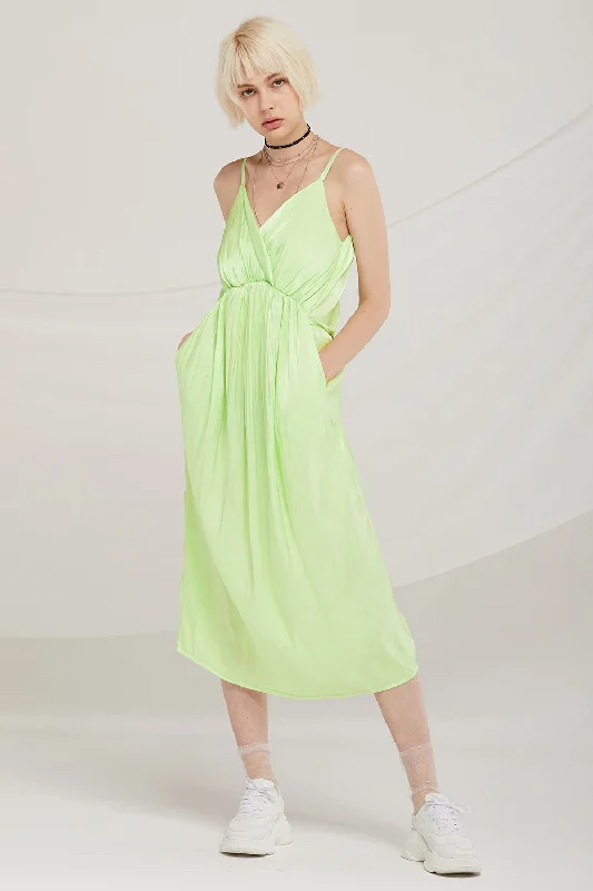 Nolan Satin Pleated Maxi Dress