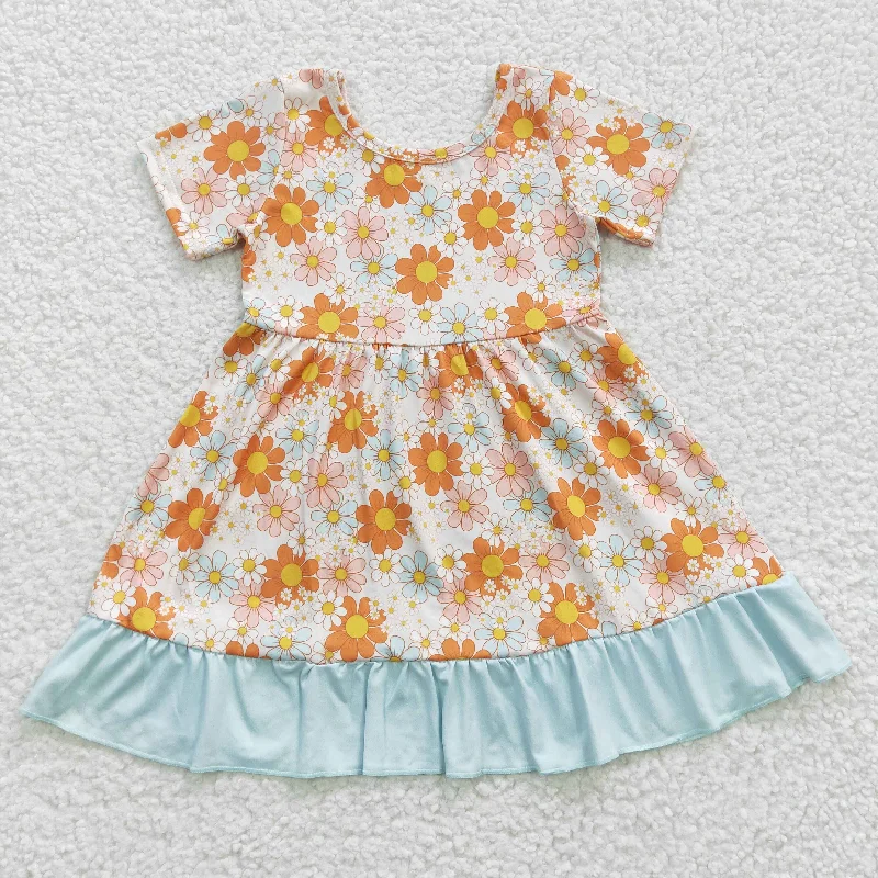 orange floral dress GSD0331