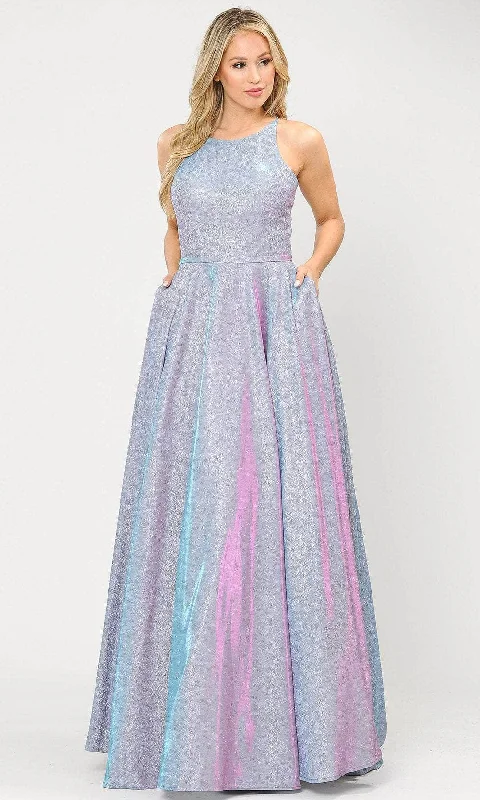 Poly USA 8436 - Sleeveless A-Line Glitter Dress