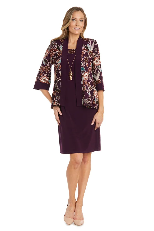 R&M Richards 1389 Mother of the Bride Short Printed Jacket Dress