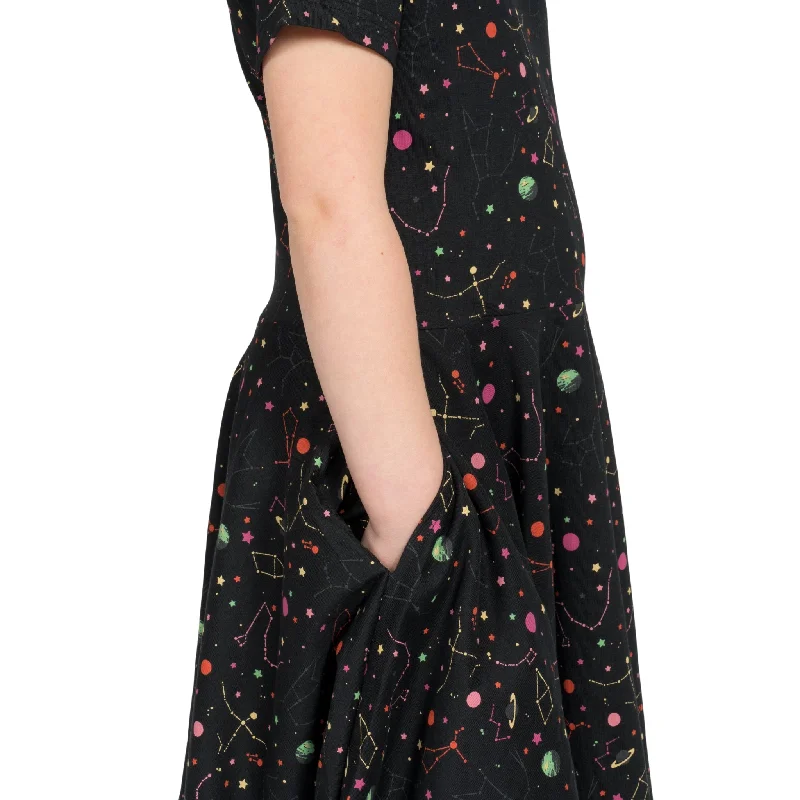 Rainbow Constellations Glow-in-the-Dark Kids Twirl Dress