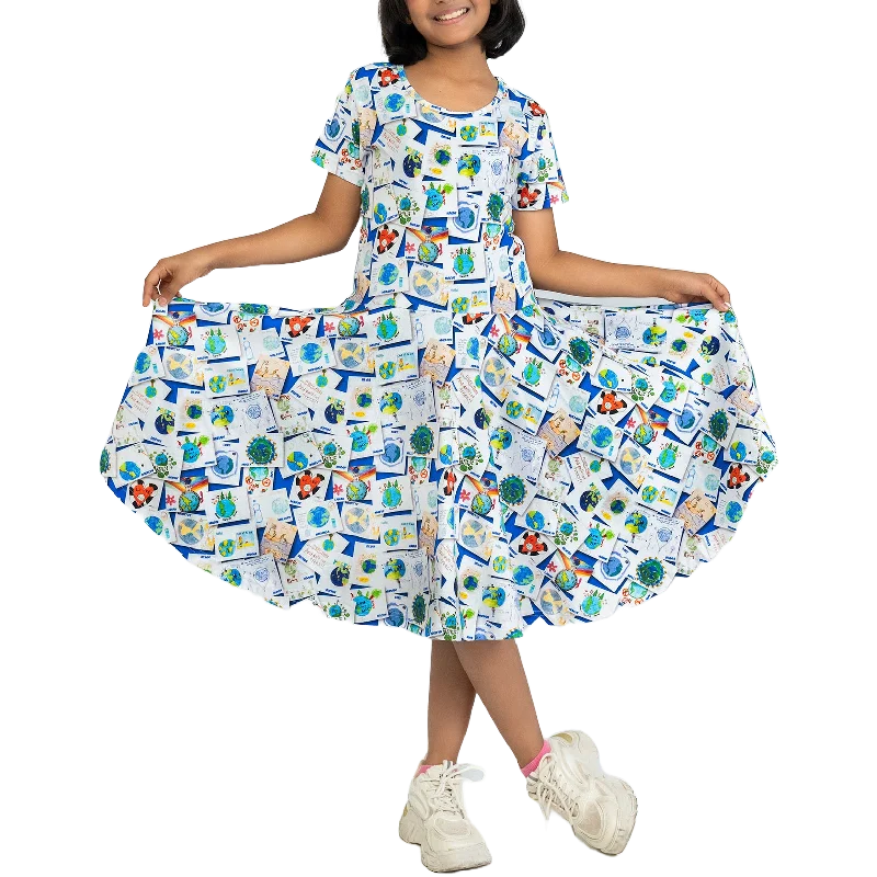 Save The Earth Kids' Art Kids Twirl Dress