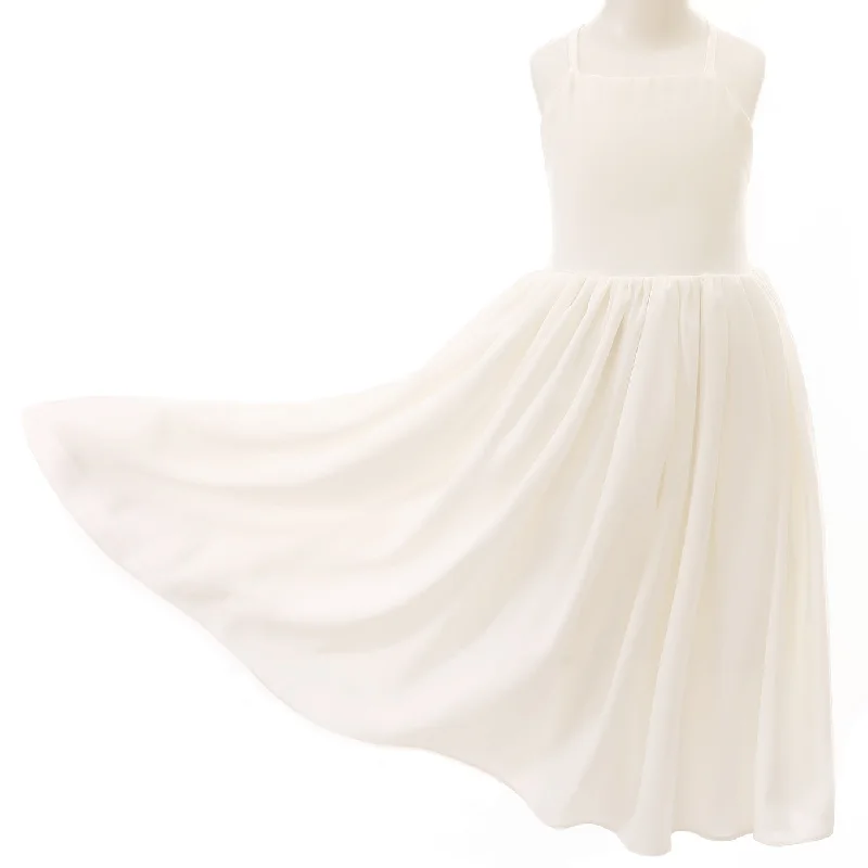 Sofia Girls French Chiffon Ivory Dress