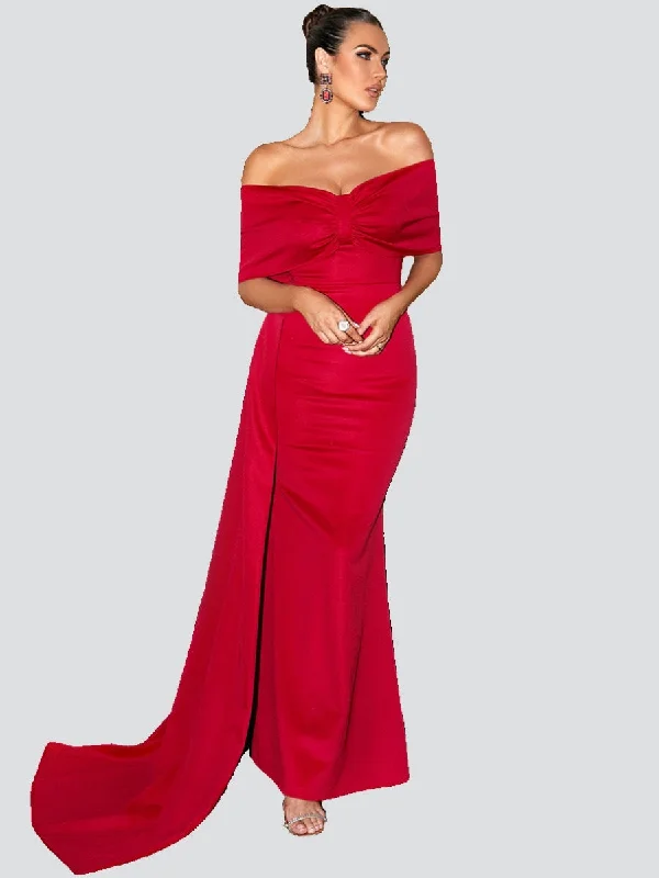 Strapless Backless Red Mermaid Dress XJ1286