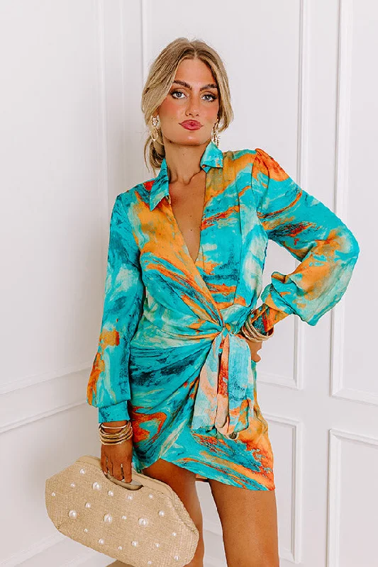 Sunset Serenade Wrap Mini Dress