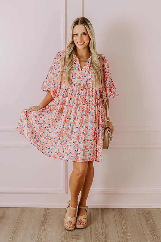 Tea Garden Babydoll Dress in Pink