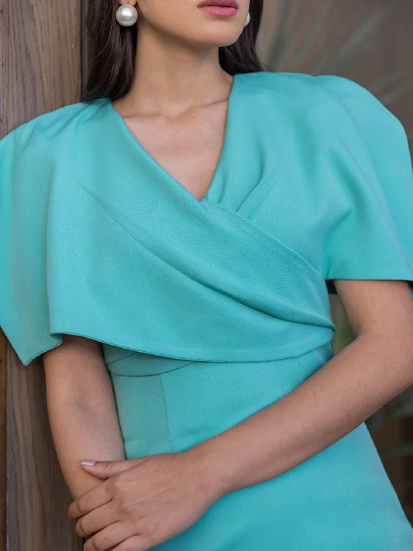 Turquoise Overlap Dress