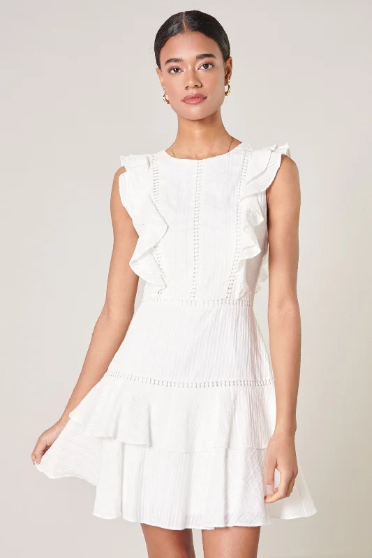 Warm Wishes Dot Crochet Ruffle Dress