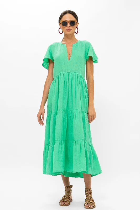 V-Neck Maxi- Bahama Green