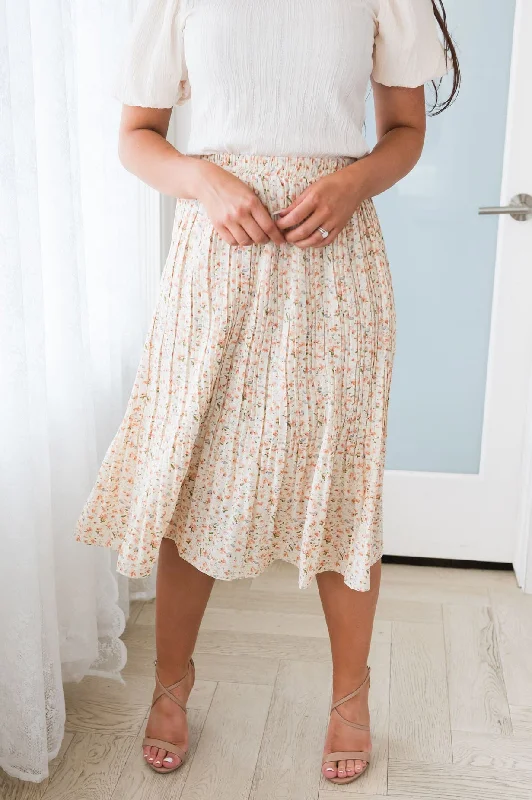 Always Blooming Modest Pleat Skirt