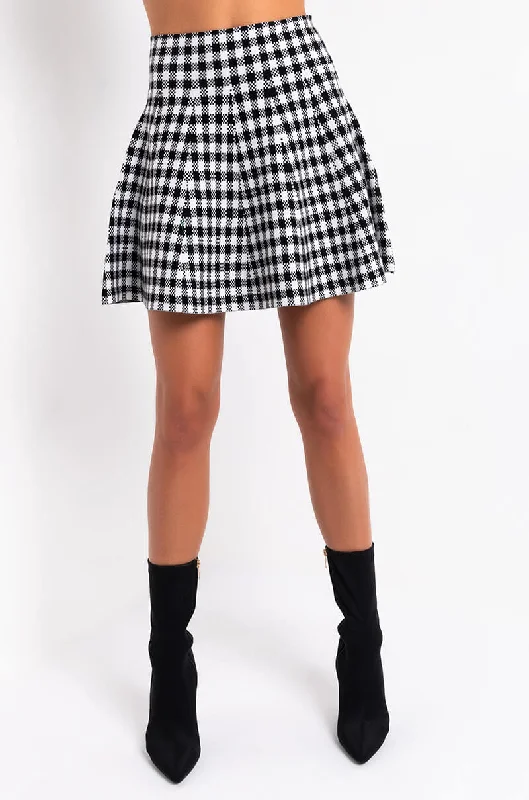 GIANNA KNIT MINI SKIRT BLACK MULTI