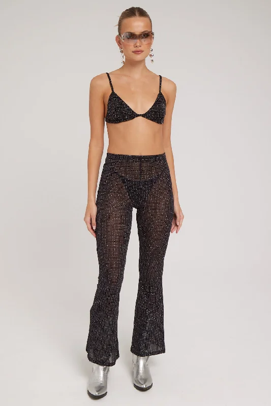 Luck & Trouble Flashy Glitter Bralette Black