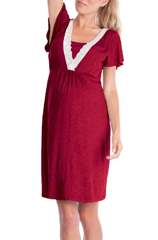 Women's Stitching Multifunctional Mother Nursing Pregnant Pajamas Dresses