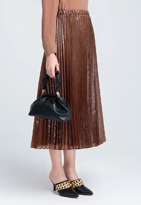 Pleated Mid Waist Skirt